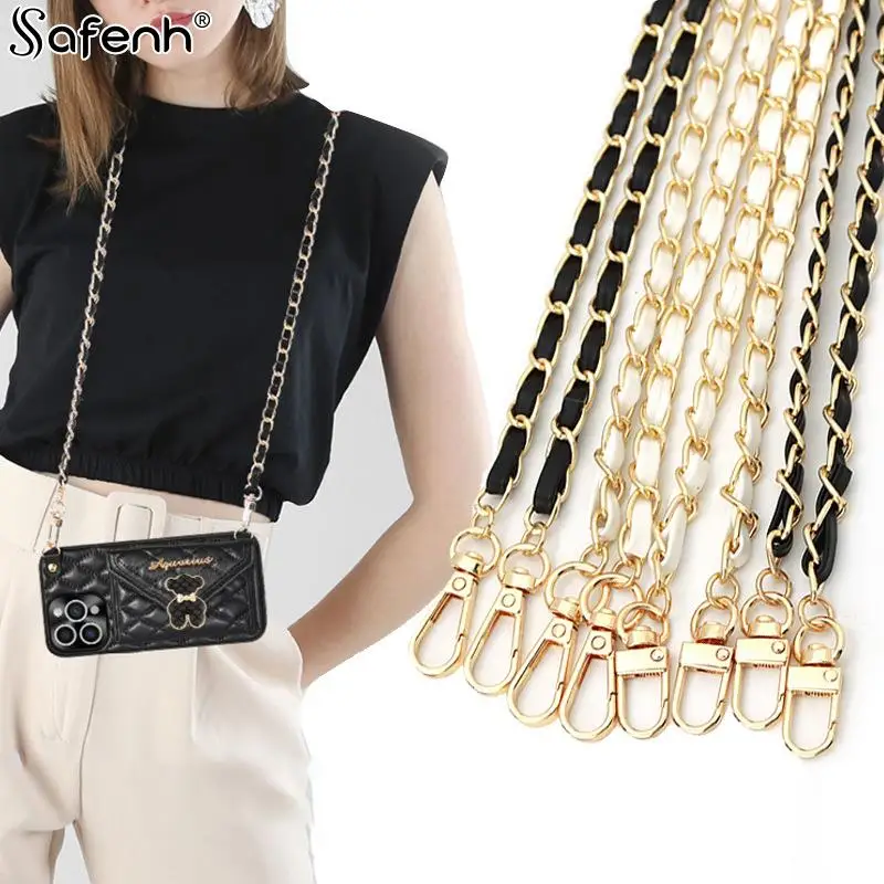 

120cm Purse Chain Strap Crossbody Handbag Chains Replacement Leather Shoulder Bag Chain Straps Diy Women Girl Bag Part Accessory