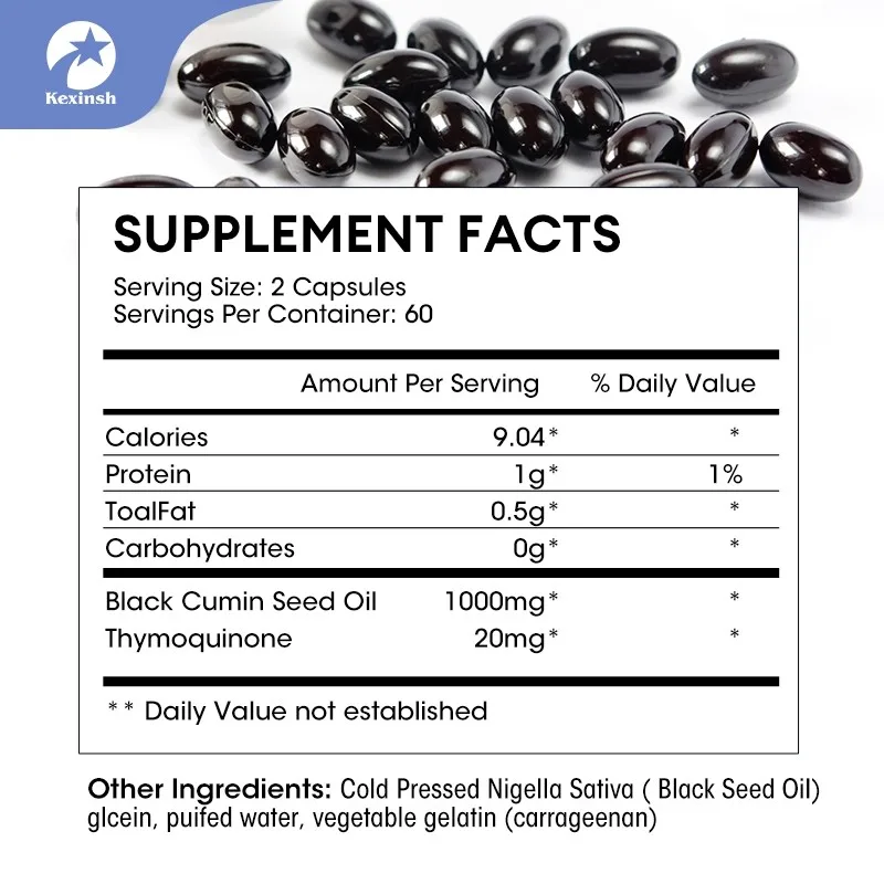 Black seed oil capsules premium black seed oil 120 capsules support overall health immune system