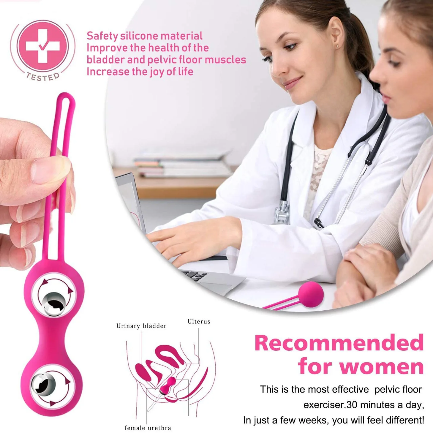Vaginal Chinese Balls Set Silicone Kegel Trainer for Women Remote Control Vibrator Female Masturbator Pelvic Muscle Exercise Sex