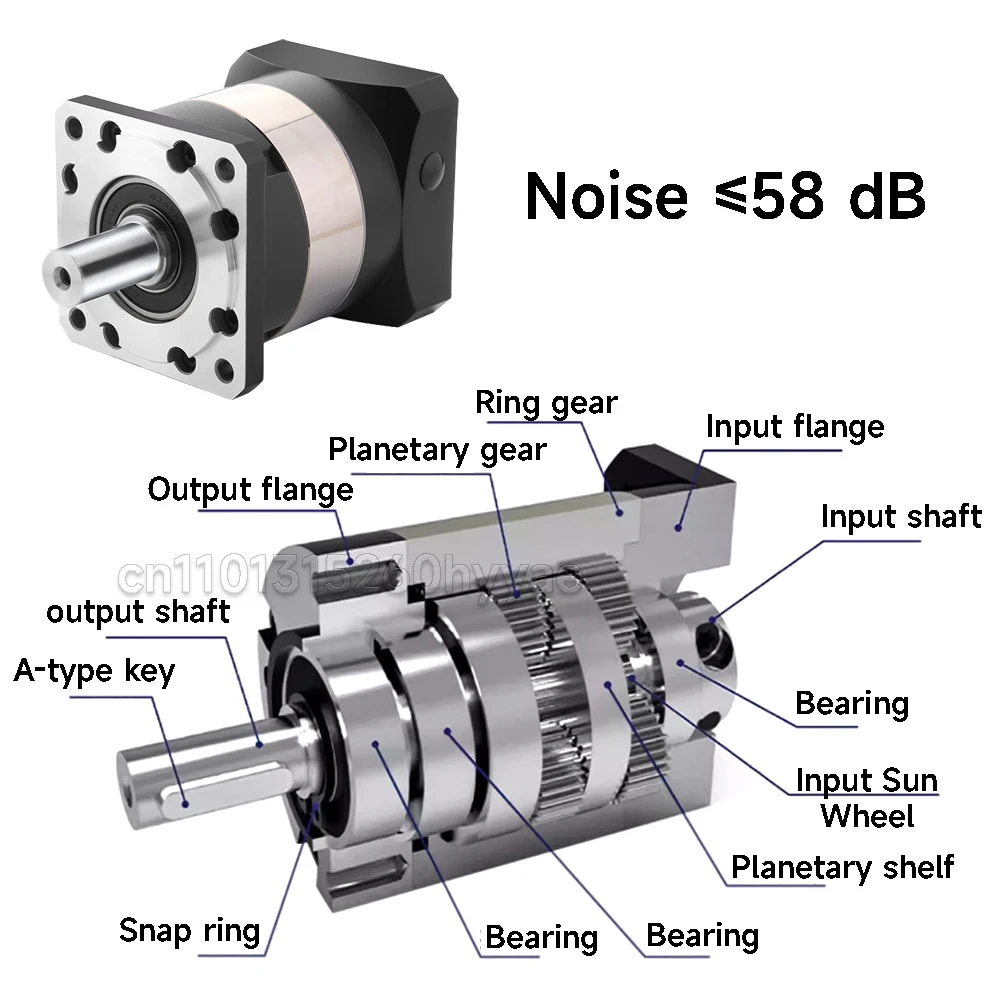 유성 기어 박스 57 모터 감속기 Nema23 스테퍼 200W 400W 600W 서보 모터 용 6.35/8/9.525/11/14mm 입력 스텝 다운 기어 박스