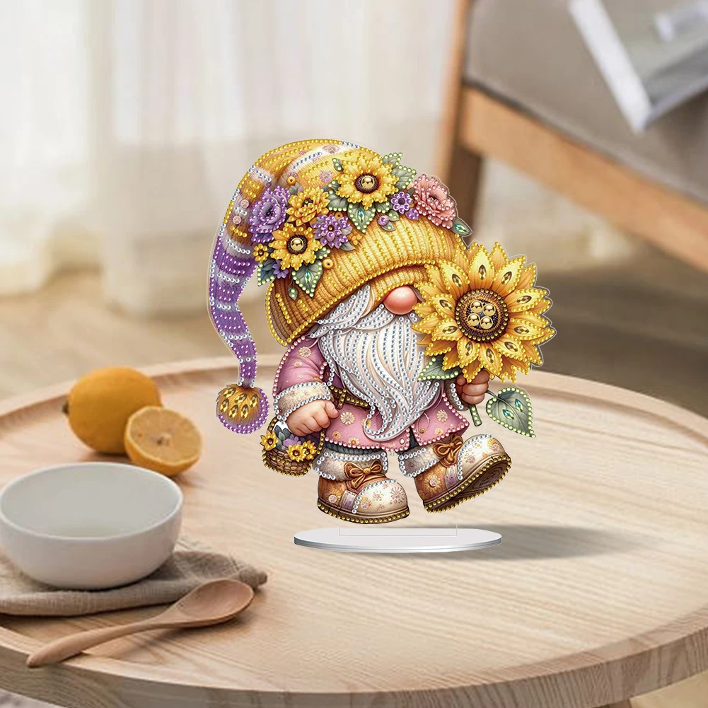 Gnome Double Sided Effect Desktop Diamond Art Kits 5D DIY Diamond Art Tabletop Decorations Painting Desktop Decorations