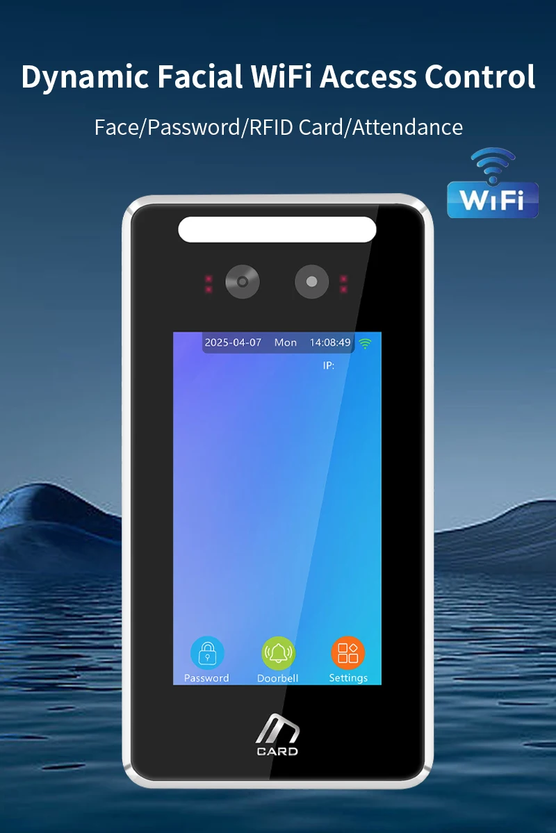 4 inch TCP/IP WIFI Dynamic Face Recognition Access Control Attendance Machine Fi