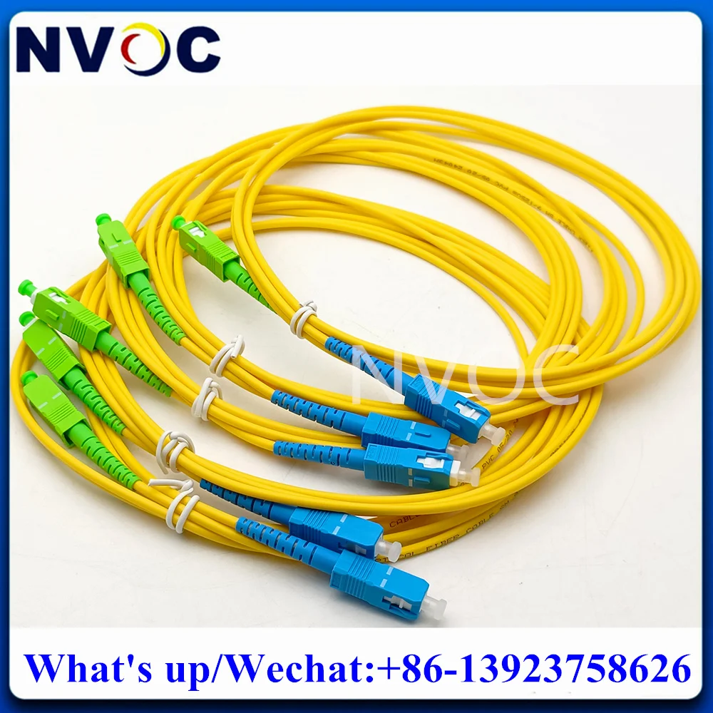 50 Pz 2 Metri Telecom Standard Sc/Apc-Sc/Upc Sm G652D/G657A1/G657A2 Sx 3.0Mm Giallo Lszh Cavo Patch Cord In Fibra Ottica Connettore Cavo