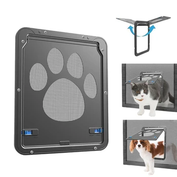 Lockable Pet Screen Door for Dogs & Cats – Self-Closing, Sturdy Indoor/Outdoor Access 1