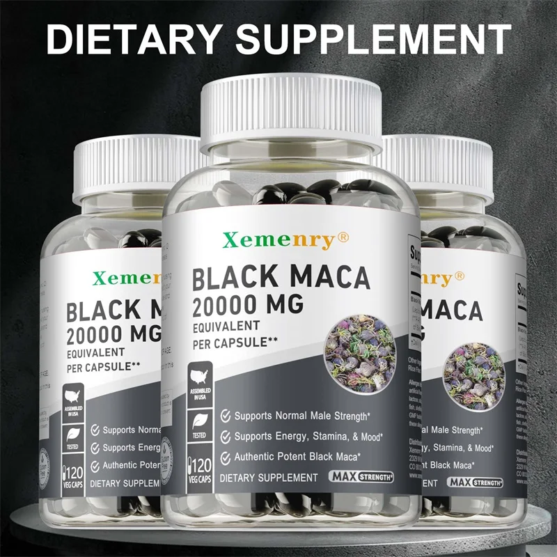 Energy Booster Black Maca Root Supplement Improves Strength Endurance and Mood Enhances Performance and Boosts Energy