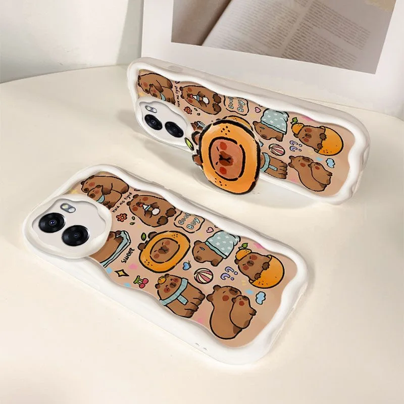 Capybara Grip Tok Holder Wave TPU Soft Phone Case