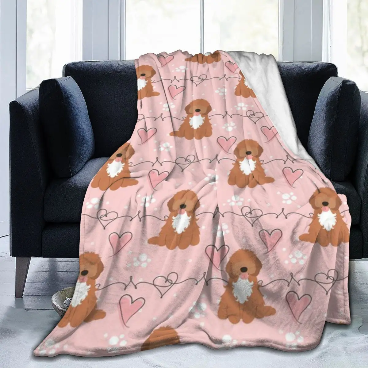 Red Tuxedo Cockapoo Cavapoo Cavoodle An Ultra-Soft Micro Fleece