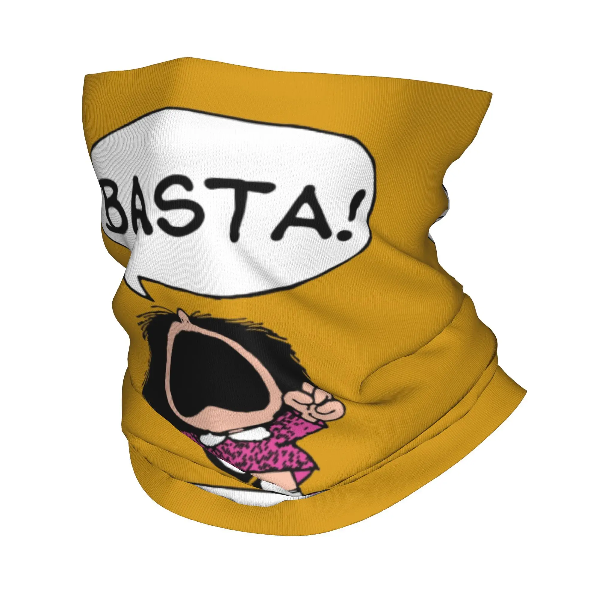 Mafalda Basta Bandana Winter Neck Warmer Windproof Wrap Face Scarf for Hiking Quino Argentina Cartoon Gaiter Headband