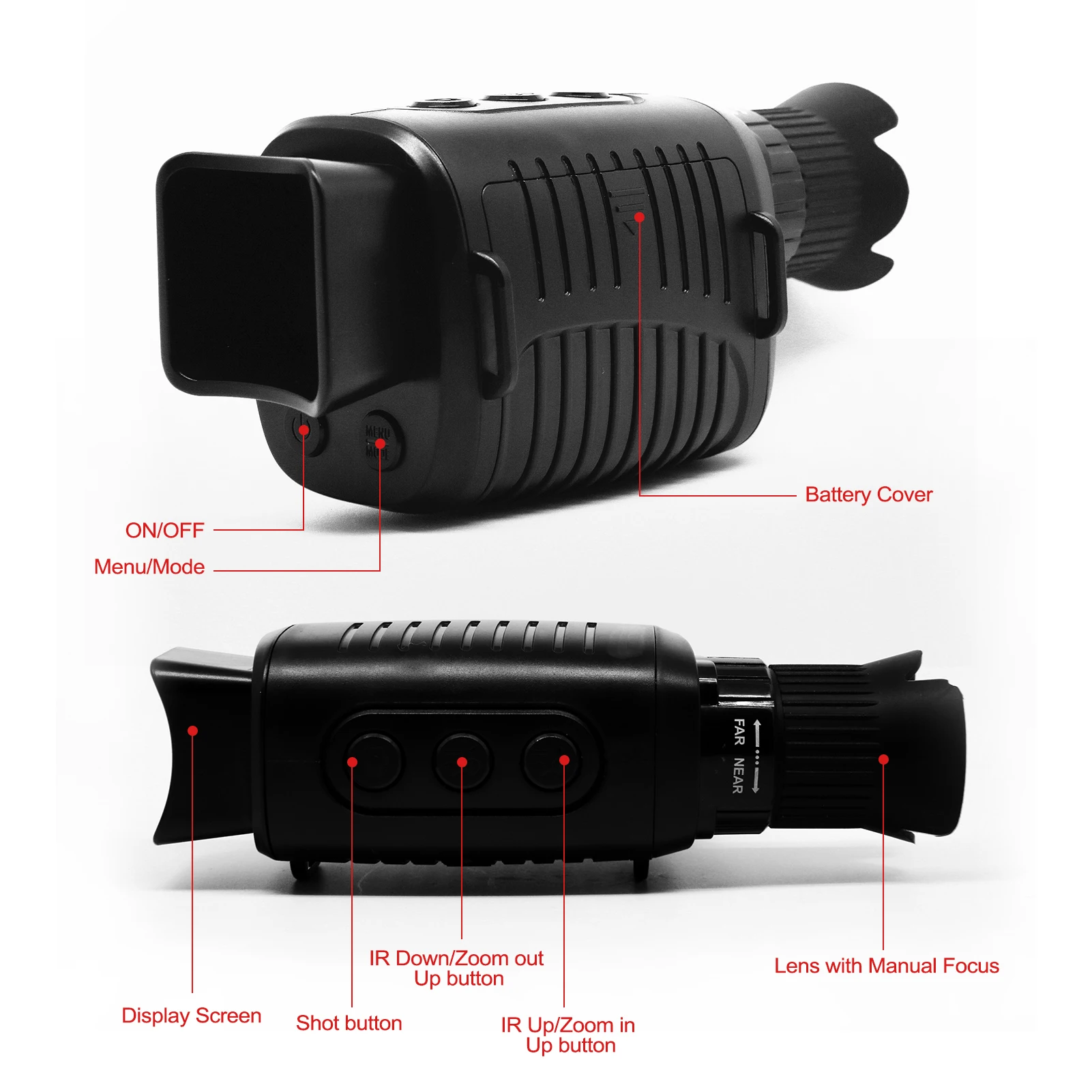 Hot R7 1080P HD Monocular Night Vision Device 5X Digital Light Zoom Day Night Dual Use Darkness 300m Hunting Telescope Outdoor 6