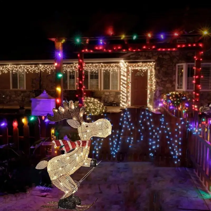 

Lighted Christmas Reindeer Christmas Deer Decoration Light LED Reindeer Elk Luminous Sculptures Garden Lawn Outdoor Yard