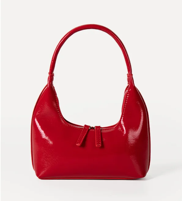 Borsa a tracolla singola con texture lucida di alta qualità, design coreano di nicchia, borsa da ascella, moda estiva semplice e casual, da tenere a mano_voghion.com