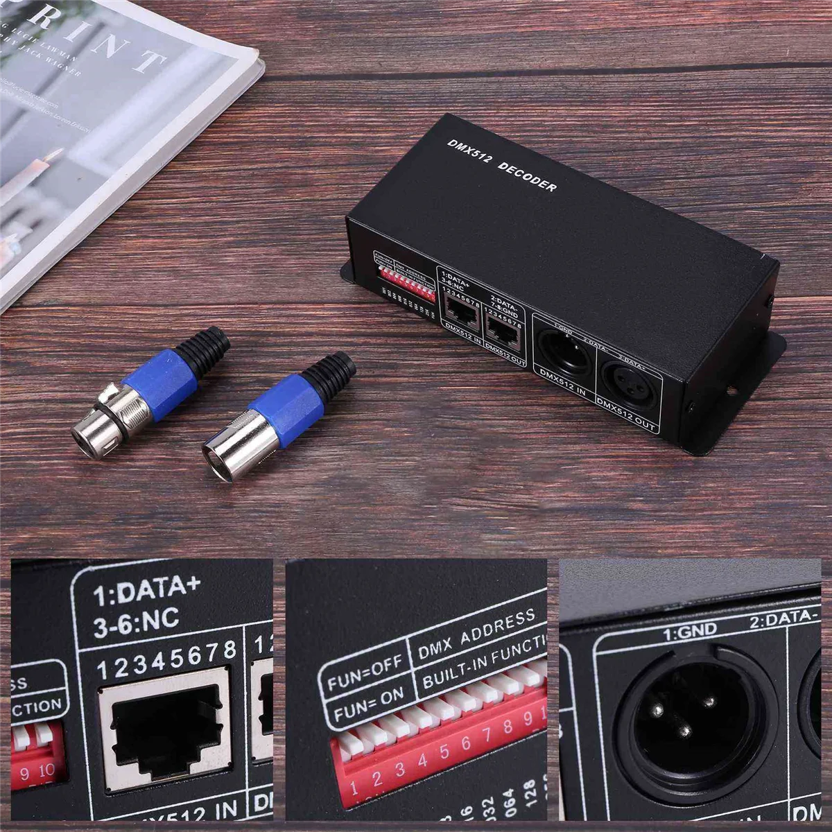 혁신적인 DMX 512 디코더 LED 컨트롤러, 4 채널 드라이버, RGBW LED 테이프, DC 12V-24V, 4CH x 8A