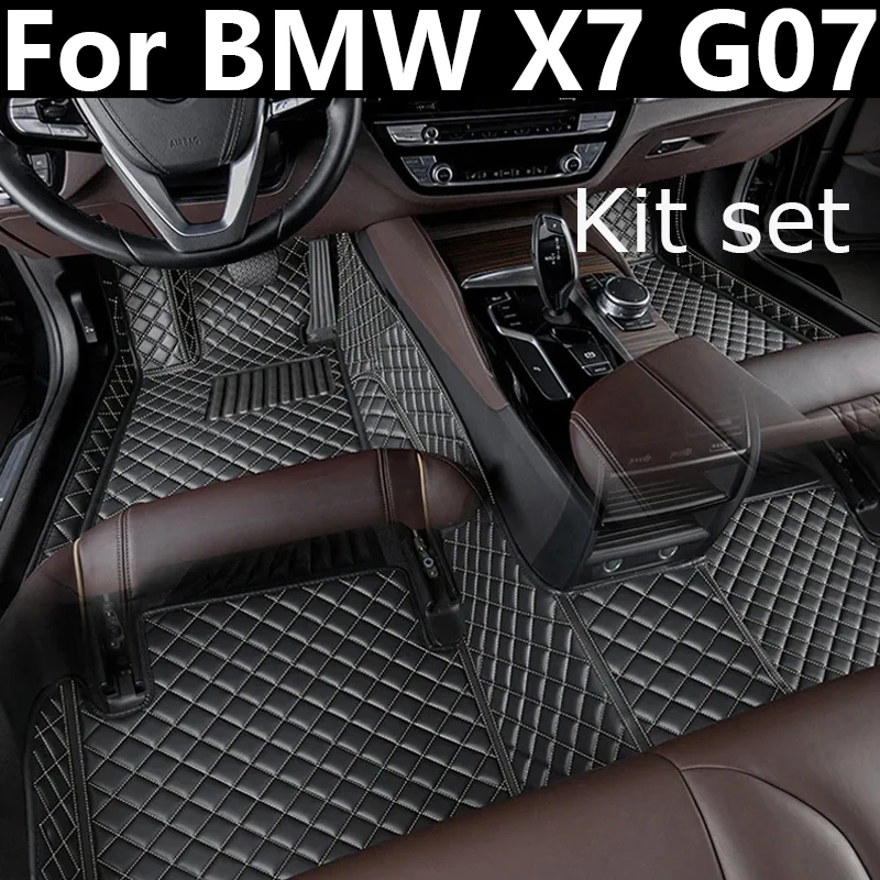 

Car Floor Mats For BMW X7 G07 2018~2023 7seat Leather Pad Luxury Leather Mat Anti Dirty Rug Durable Carpets Car Accessories 2019