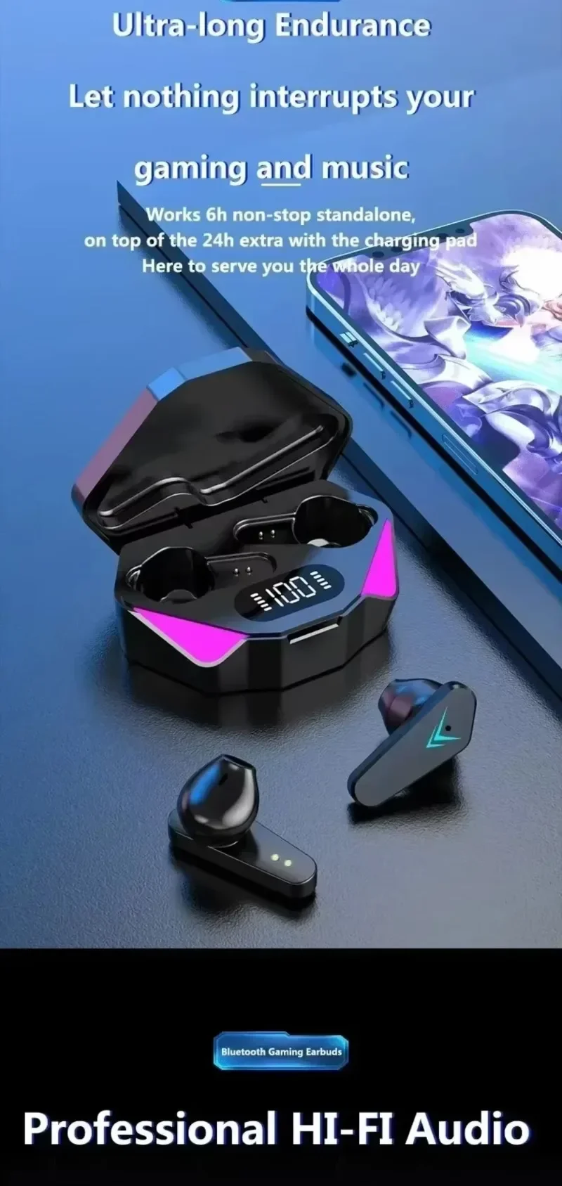 NEW X15 TWS Earphones Bluetooth Wireless Gamer Headphones 65ms Low Latency Earbuds Fone Gamer Headset Gamer With Mic Handfree 5