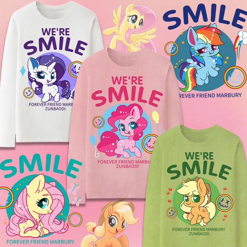 

Детские толстовки с мультяшным принтом «Принцесса Диснея», «Моя маленькая девочка», «Пони», Детская осенняя толстовка, модная верхняя одежда для мальчиков и девочек, пуловер, подарок