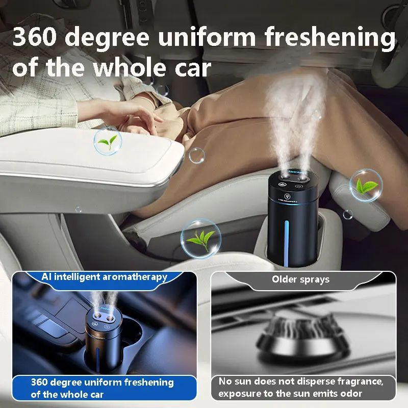 Dual Spray Car Air Humidifier Vehicle Aluminium Alloy USB Charging Mini Essential Oils Diffuser Air Freshener