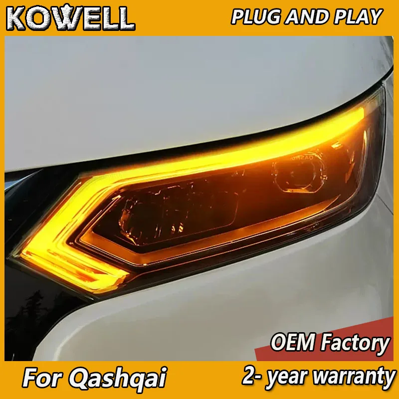 

Car Styling for Nissan Qashqai Headlight 2018-2020 Qashqai Headlamp DRL Turn Signal High Beam Projector Lens