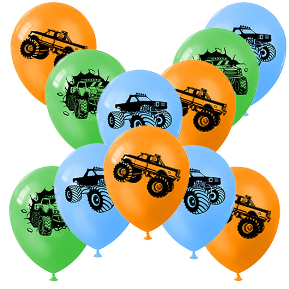 15Pcs Monster Truck Balloons Hot Wheels Decorazioni Di Compleanno Tema Camion Ballon In Lattice Bambini Ragazzi Baby Shower Party Supplies