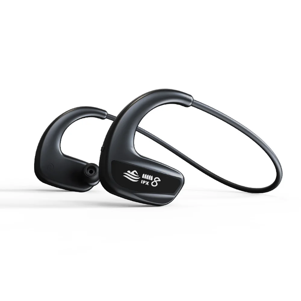 

Наушник для плавания IPX8 водонепроницаемый MP3 плеер 16 Гб 12 часов воспроизведения Bluetooth-гарнитуры для бега Hifi Bass беспроводные наушники (черный)