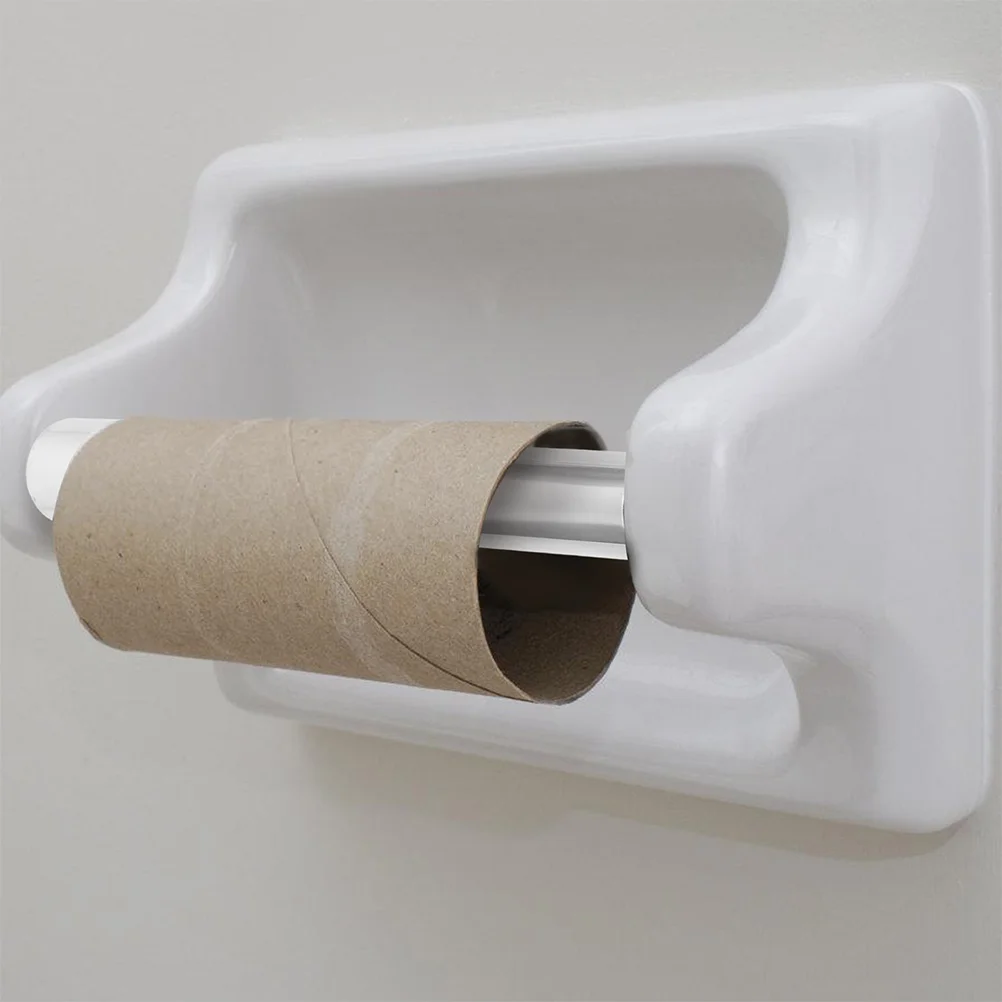 2 Pcs Plastic Tissue Holder Rod Paper Roll Holder Insert Simple Telescopic Toilet Paper Roller Replacement Supplies