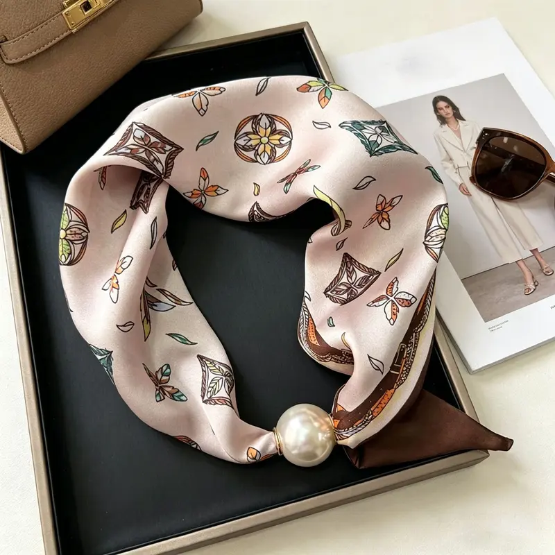 Elegant Chic Pearl Stripe Scarfs Women Fashion Convenient Magnetic Buckle Scarf Pearl Tail Artistic Accessory Neck Wrap Scarves - Image 13