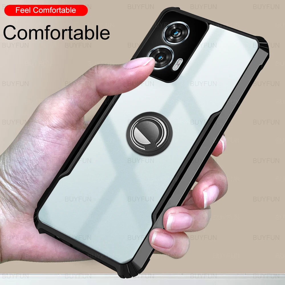 Acrylic Bracket Cover with Ring Stand for 6.7-Inch Smartphone Cases