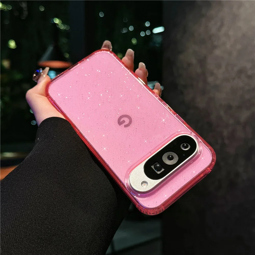 Acrylic+TPU Bling Glitter Transparent Shockproof Phone Case - Shining Starry Sky Design