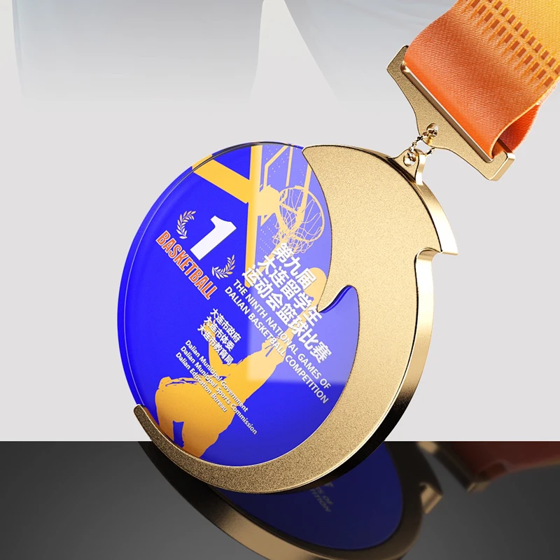 Customization Metal Crystal Medal, Gold, Silver, Copper, Student Competition Souvenirs Award, Hanging Around the Neck Decor, 1Pc