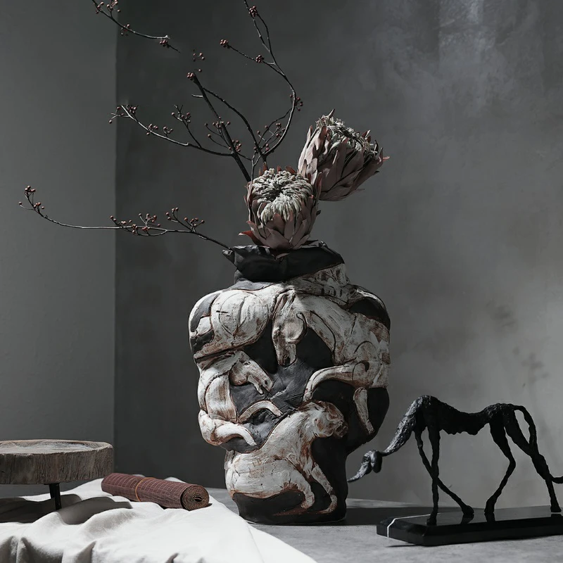 Vaso In Porcellana Fatto A Mano Beauty Galloping Horse Statue Art Ceramic Flower Ware Hotel Restaurant Home Decor Accessori Regalo