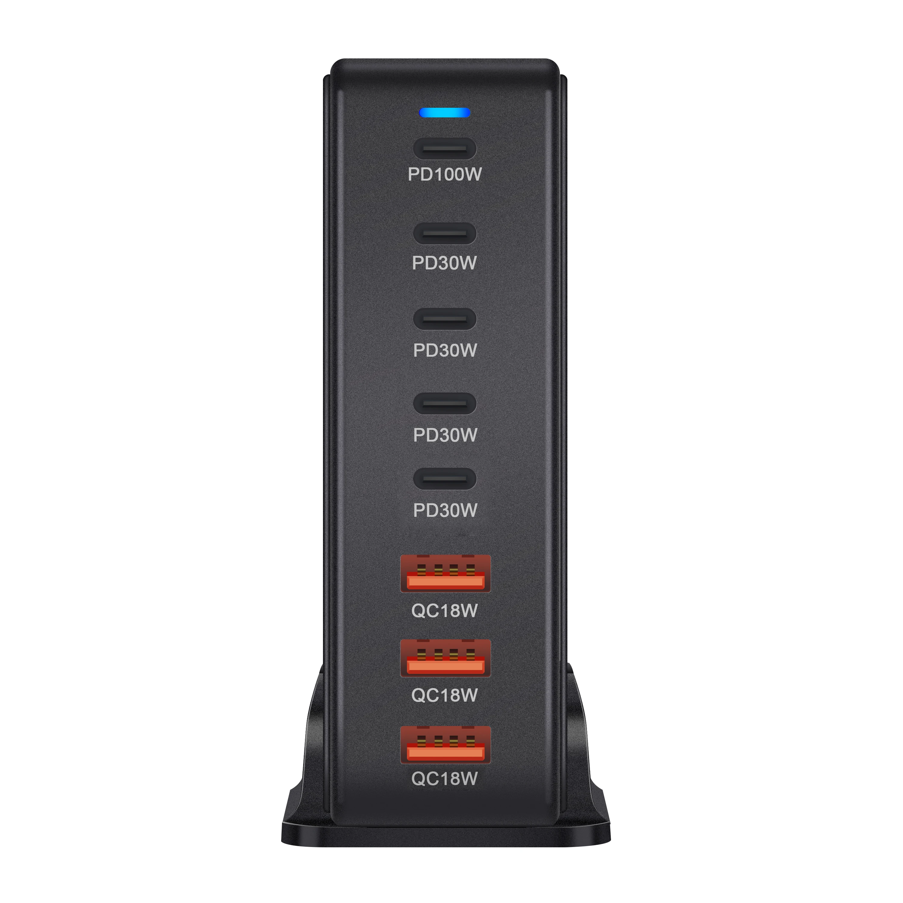 GaN Charger 268W Desktop GaN Charger 8-port USB Type C PD Charger Fast Charge 3.0 USB Type C Fast Mobile