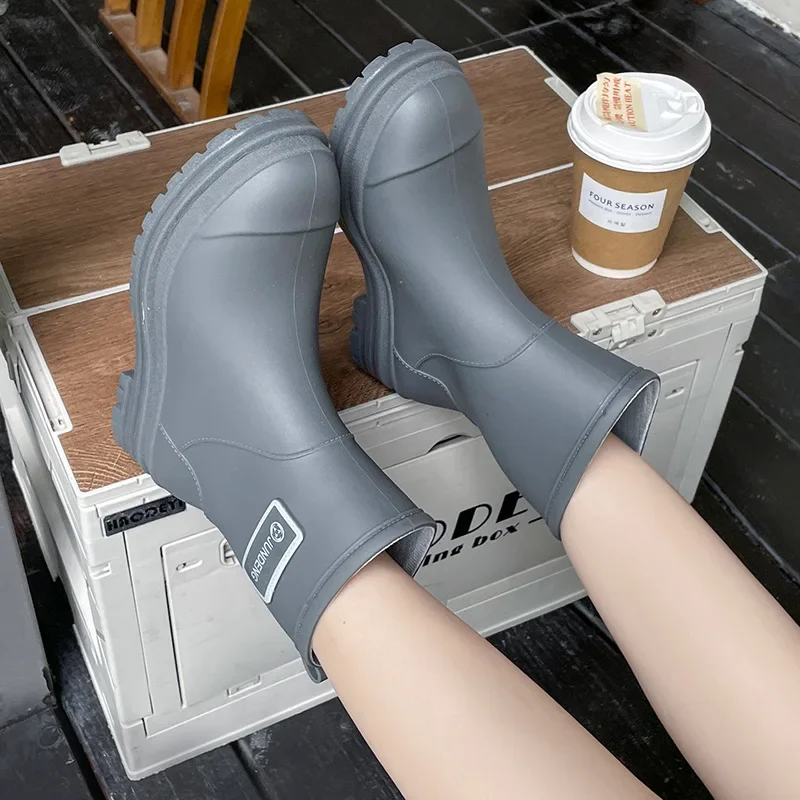 MODSGUE - Bottes Courtes En Caoutchouc Pour Femme - Imperméables, Antidérapantes, Style Vintage - Idéales Jardin, Neige, Quotidien
