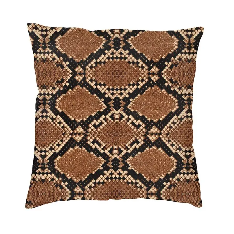 

Luxury Snake Skin Cushion Cover 40x40cm Snakeskin Texture Print Throw Pillow Case for Sofa Car Pillowcase Bedroom Decoration