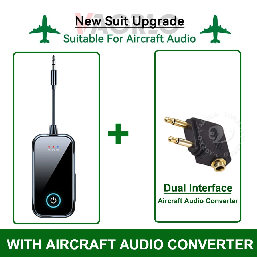 מקלט/משדר שמע לרכב Bluetooth 6.0 משודרג חדש, ממשק AUX 3.5 מ"מ, מוזיקת ​​סטריאו Hi-Fi, מתאם שמע אלחוטי למטוסים, עם מיקרופון HD, לערכות לרכב, מחשבים, טלוויזיה, אוזניות, רמקולים.