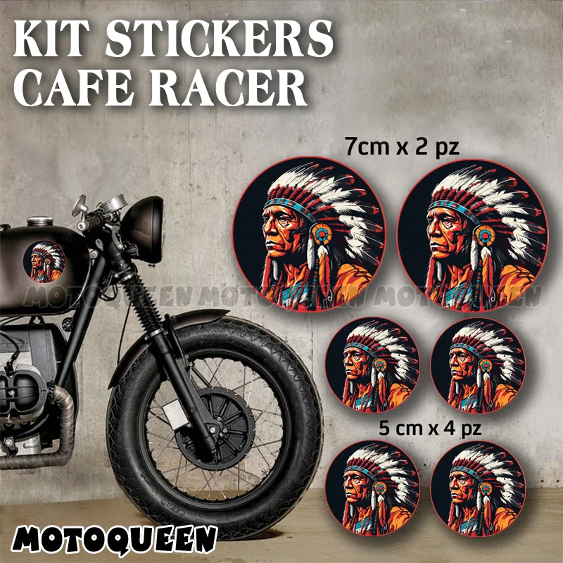 

Коврик для мотоциклетного бака, лобовое стекло, шлем, индийский Райдер, байкерские наклейки, Набор наклеек для ретро Honda Kawasaki Suzuki Harley BMW