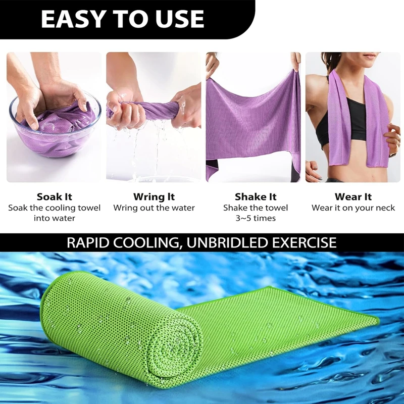 Portable Cold Towel Polyester Fiber Outdoor Cooling Towel Fitness sports gym Running quick Dry Cool