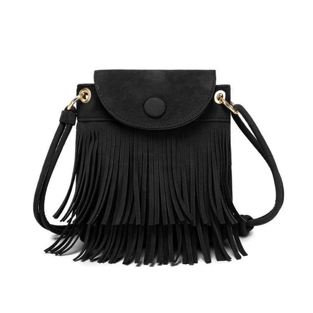 Black Leather Tassel Bag by RIB for rent online | FLYROBE