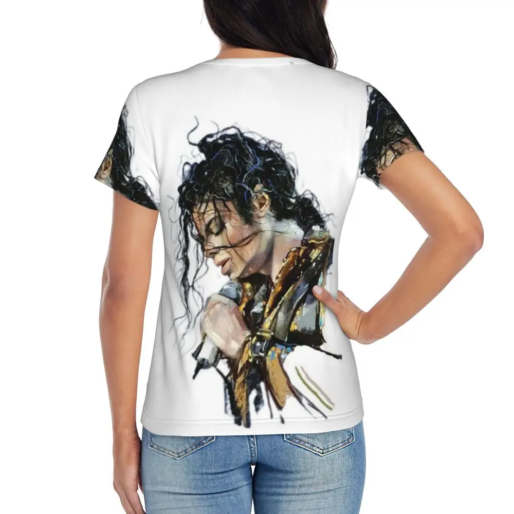Michael Jackson Musicians Singers Dancers T-Shirt Women Short Sleeve T Shirts O-Neck Streetwear Cotton Summer Tees Streetwear