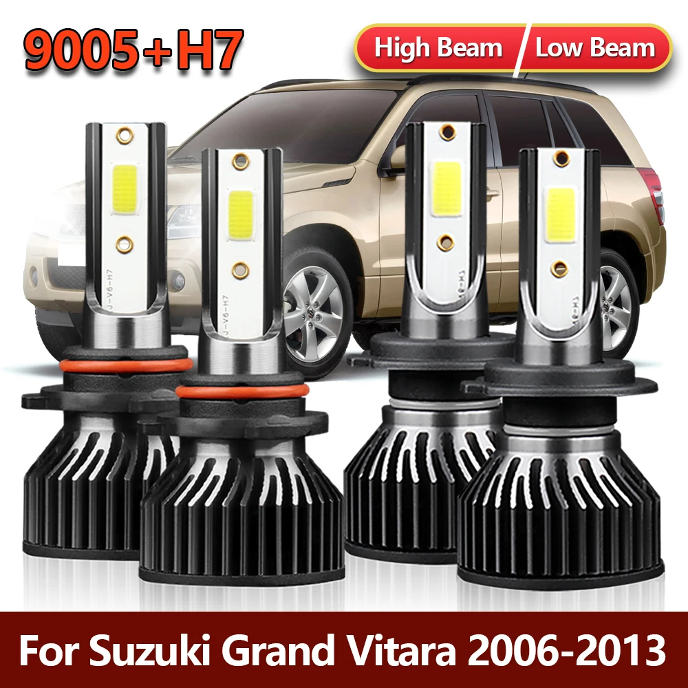 4x LED Headlight Bulb 9005 H7 High Low Combo Turbo Car Lamp Kit For