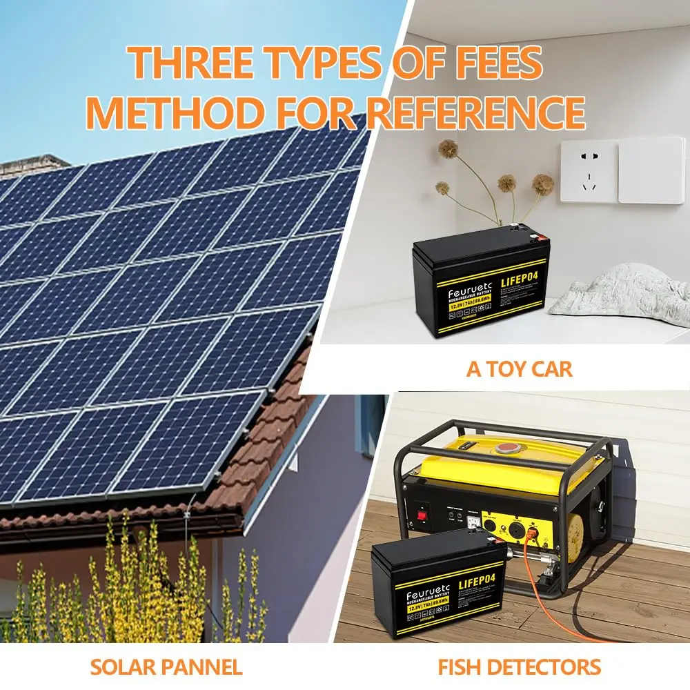 12V 7Ah LiFePO4 lithium Battery, 2000+ Cycles Lithium Iron Phosphate Rechargeable Battery for Small UPS, Lighting, Power Wheels
