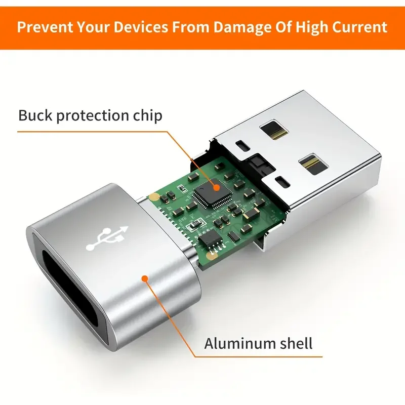 5개 OTG USB-USB C 어댑터 내구성이 뛰어난 금속형 디자인 아이폰, 아이패드, 삼성 S26, 아이워치, 에어팟 등 범용 호환 가능