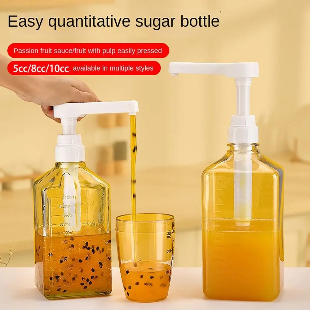 5/8/10CC Syrup Dispenser 1600ml Multi-Function Liquid Pump Hand Pressure Fructose Quantitative Syrup Squeeze Honey