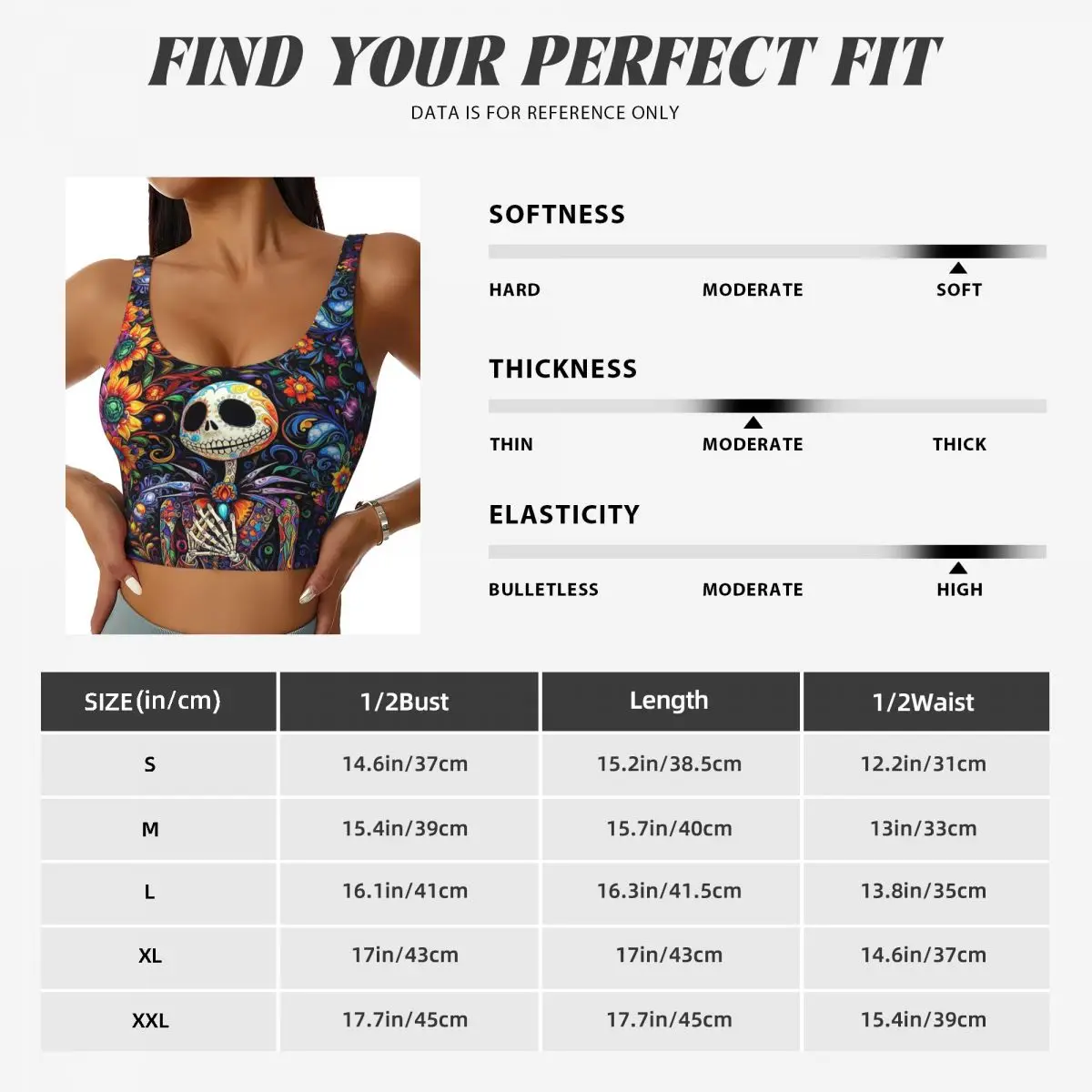 Nightmare Before Christmas Flower Workout Crop Tank Tops Women's Yoga Sports Bras