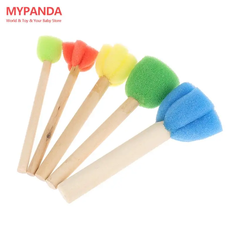 

5 шт./набор, Детские губчатые мини-кисти для рисования