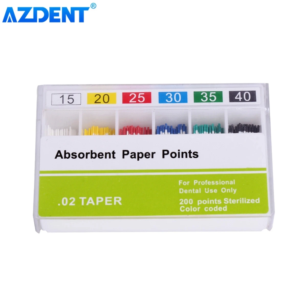 AZDENT Dental Absorbent Paper Points Moisture Absorbing Paper Tips Taper 0.02 0.04 0.06 F1 F2 F3 Dental Clinics Consumables