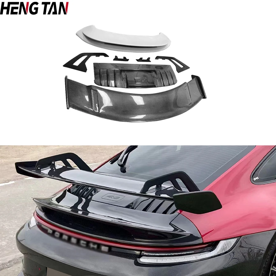 Per Porsche 911 992 Carrera Gt-3 Style 2019-2023 Car Carbon Fiberrear Trunk Spoiler Wing Frp Parts Body Kit