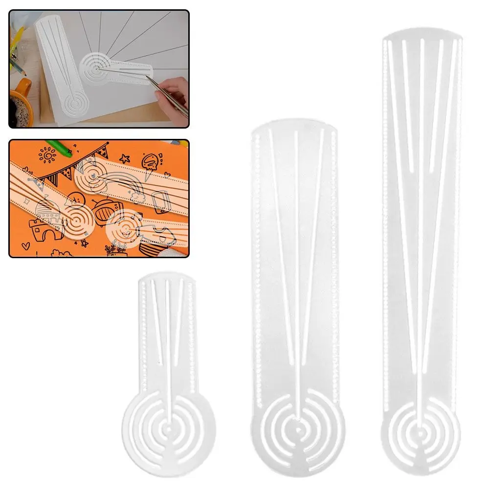 Multifunctional Mandala Drawing Template Transparent Reusable Drawing Ruler Acrylic Circular Arc Straight Line Drawing Tool