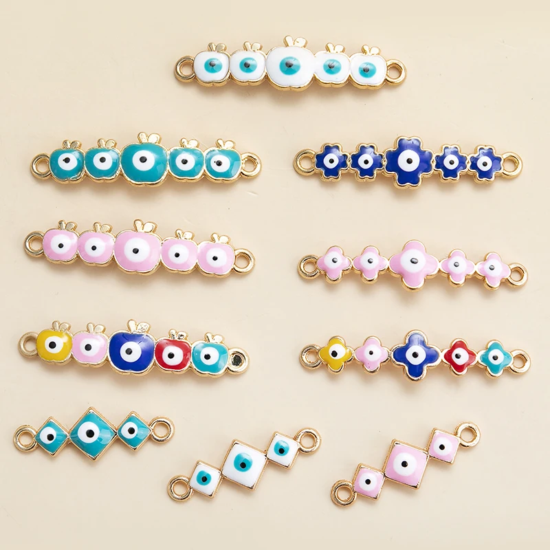 New 10pcs/lot Mixed Style Eye Connector Different Shapes Pendant DIY Bracelet Necklace For Jewelry Making Accessories