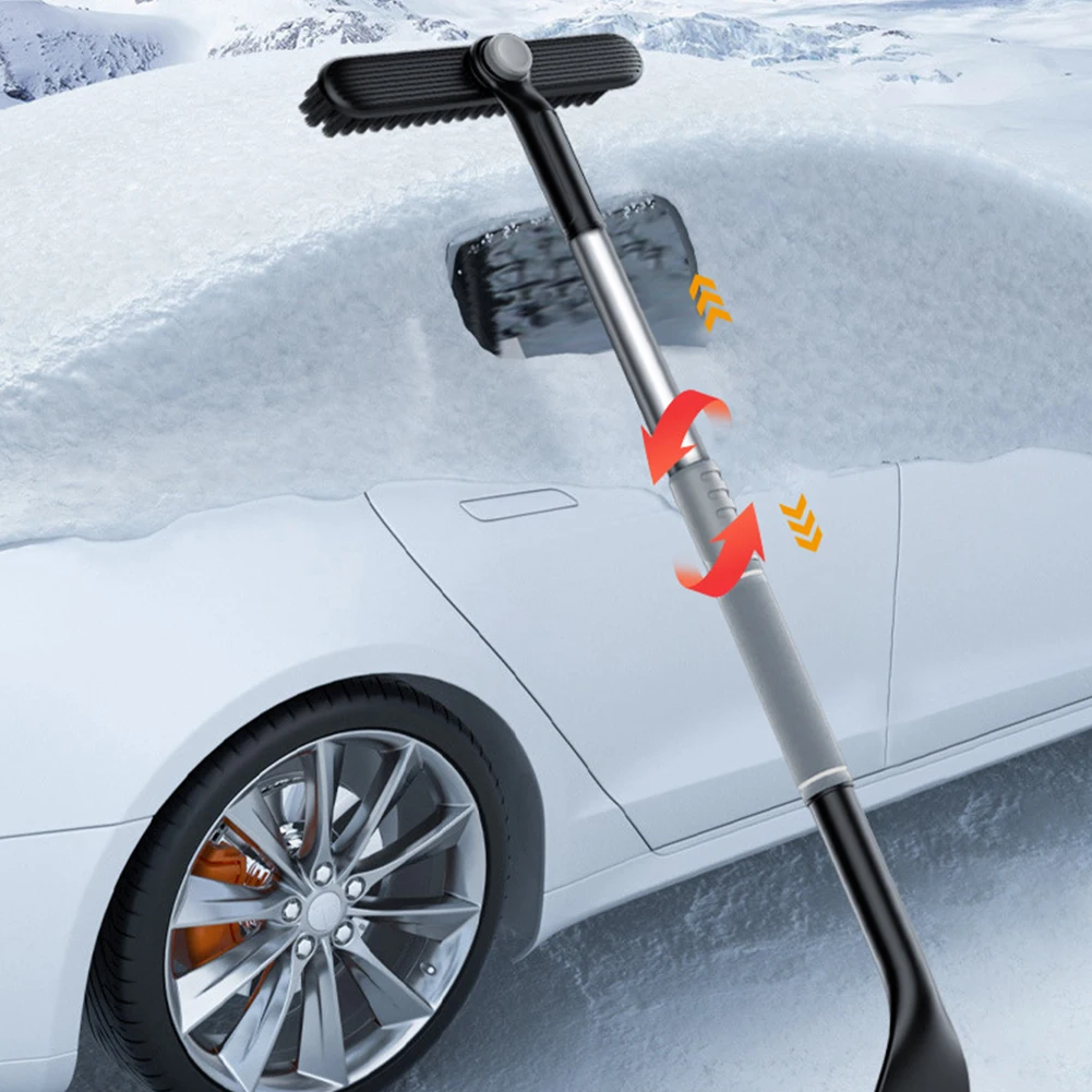 2 in 1 Snow Ice Shovel Multifunction Snow Cleaning Squeegee Broom Telescopic Shovels Auto Glass Deicing Quick Cleaning Tool