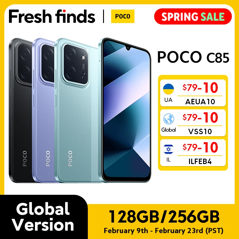 世界初公開】POCO C85 グローバルバージョン スマートフォン 128/256GB