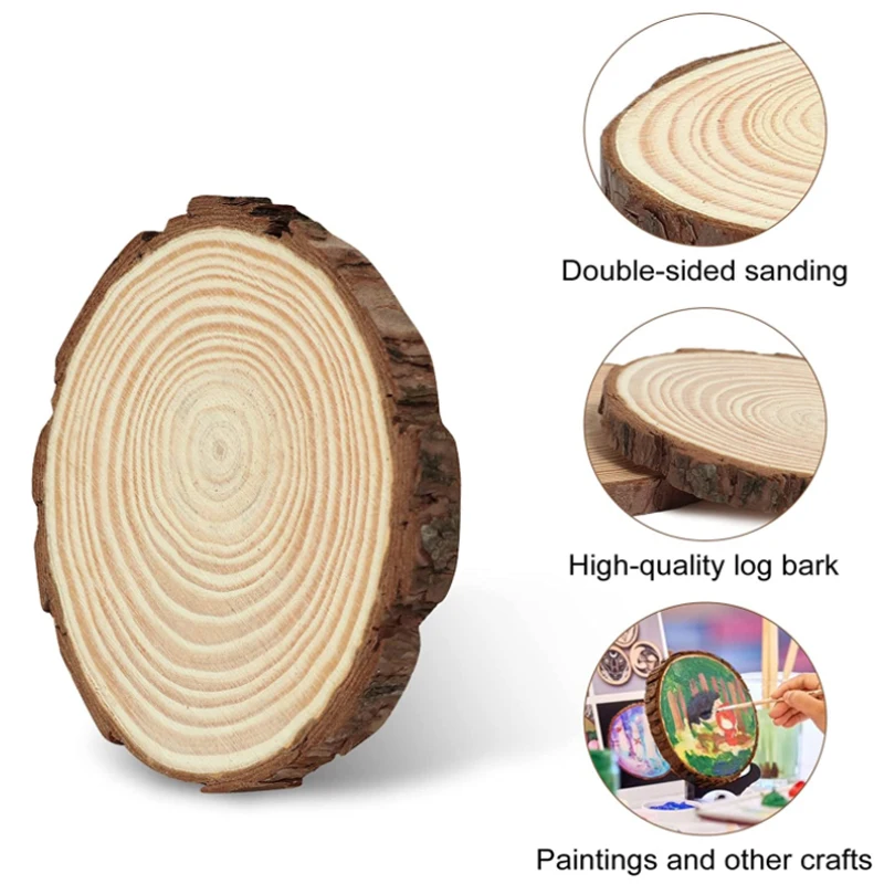 Unfinished Natural Wood Slices 3-20cm Thick Craft Wood kit Circles Crafts  Christmas Ornaments DIY Crafts With Bark For Crafts - AliExpress